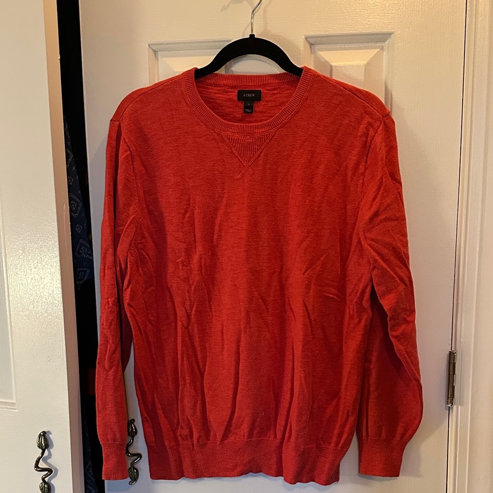 J. Crew Vibrant Red Crewneck Sweater Large